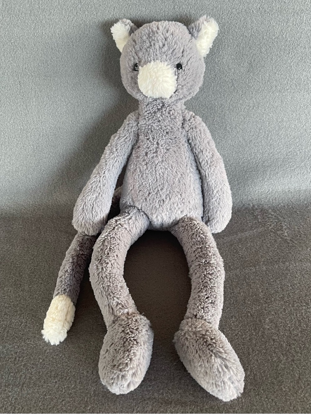 Jellycat Pitterpat Grey Kitty Cat Plush RARE 16" Large Retired HTF Stuffed Anima